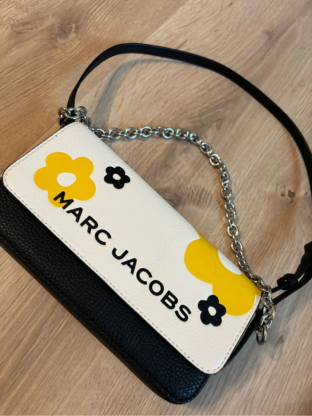 Marc Jacobs Black White and Yellow Floral Crossbody